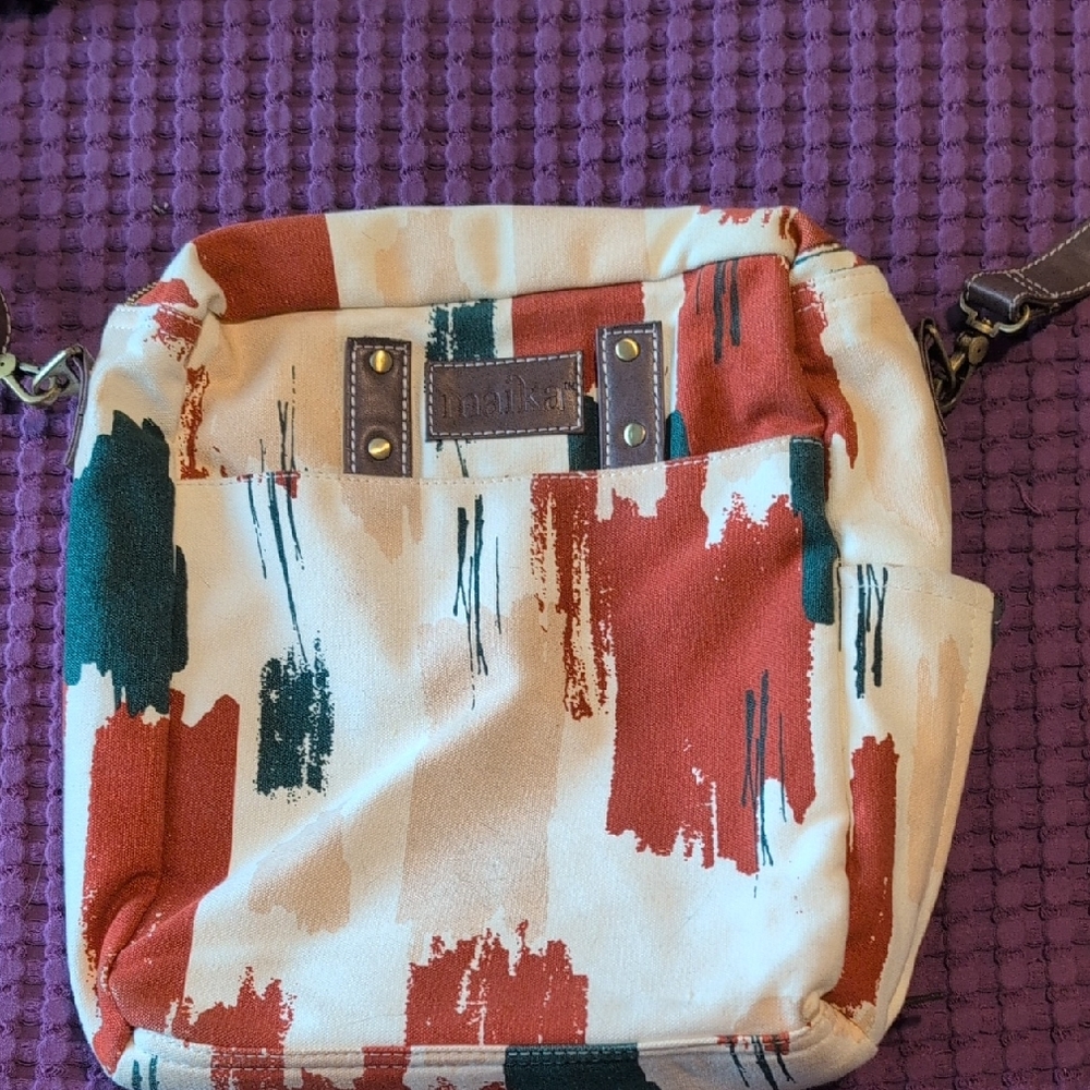 Maika Red and Blue Artistic Crossbody Bag